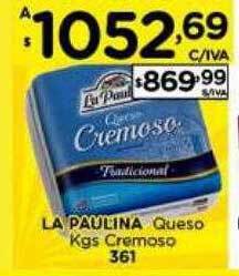 Hipermay La paulina queso kgs cremoso oferta