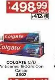 Hipermay Colgate c d anticaries 180grs con calcio oferta