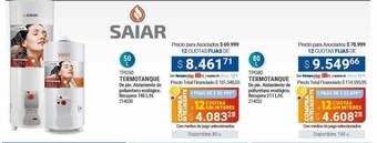 Cooperativa Obrera Saiar termotanque oferta