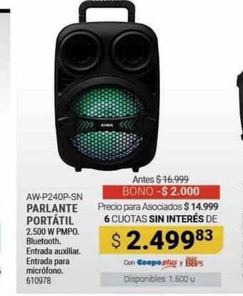 Cooperativa Obrera Parlante portátil oferta