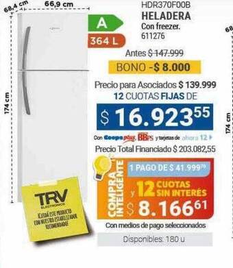 Cooperativa Obrera Heladera oferta