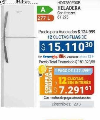 Cooperativa Obrera Heladera oferta