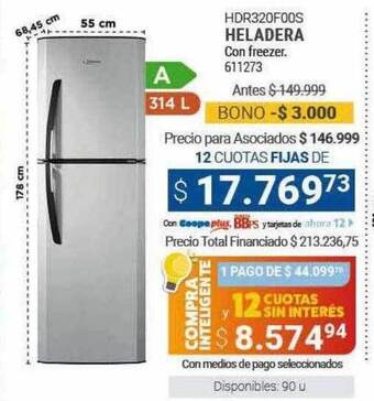 Cooperativa Obrera Heladera oferta