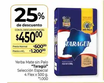 La Anonima Yerba mate sin palo taragüi oferta