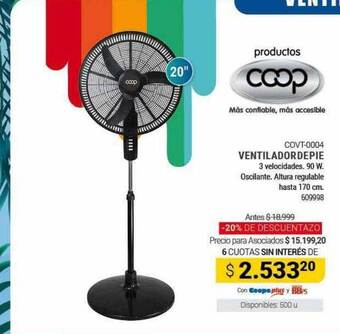 Cooperativa Obrera Ventilador de pie oferta