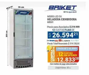 Cooperativa Obrera Heladera exhibidora oferta