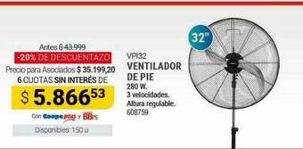 Cooperativa Obrera Ventilador de pie oferta