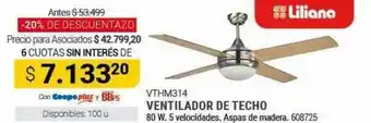 Cooperativa Obrera Ventilador de techo oferta