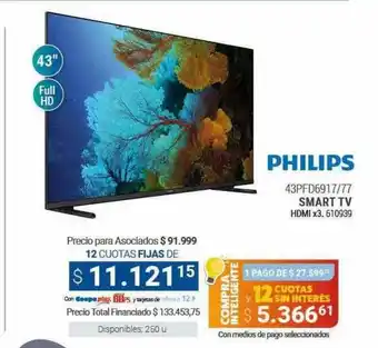 Cooperativa Obrera Philips smart tv oferta
