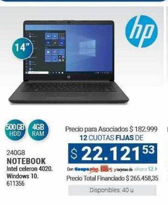 Cooperativa Obrera Hp notebook oferta