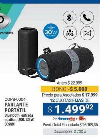 Cooperativa Obrera Parlante portátil oferta