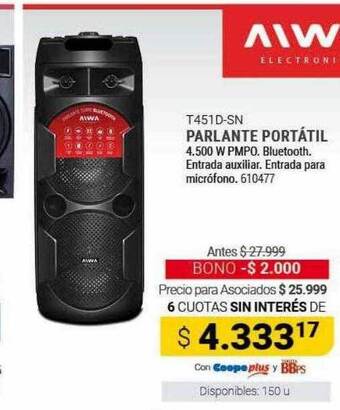Cooperativa Obrera Parlante portátil oferta