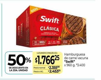 Hamburguesa de carne vacuna swift