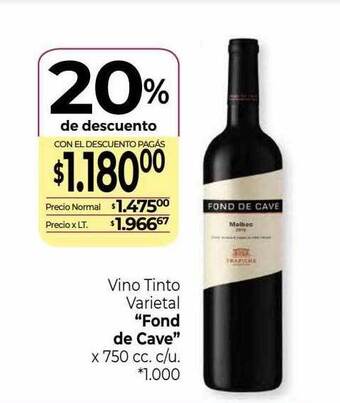 La Anonima Vino tinto varietal fond de cave oferta