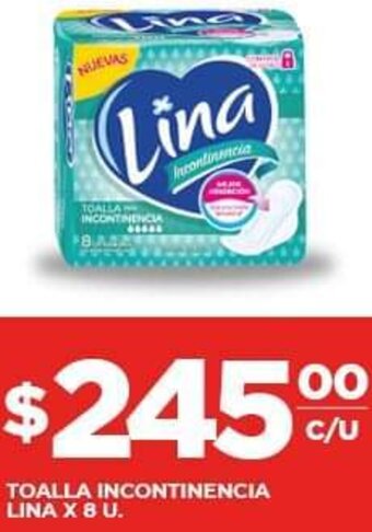 Supermercados DIA Toalla Incontinencia Lina 8u oferta