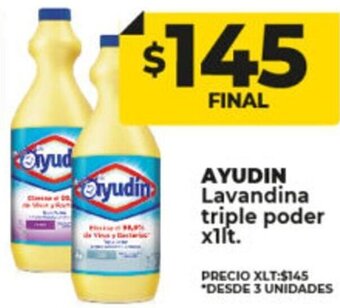 Supermayorista Vital Ayudin Lavandina Triple Poder 1L oferta