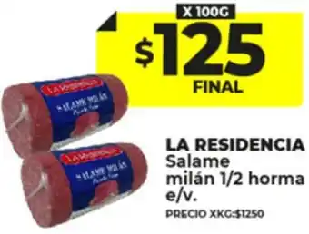 Supermayorista Vital La Residencia Salame Milán 1/2 Horma e/v 100g oferta