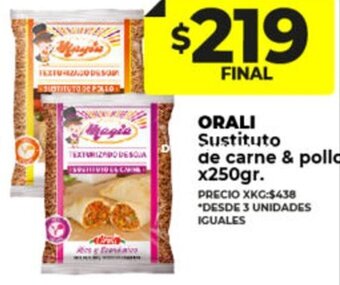 Supermayorista Vital Orali Sustituto de Carne & Pollo 250g oferta