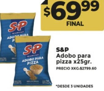 Supermayorista Vital S&P Adobo para Pizza 25g oferta