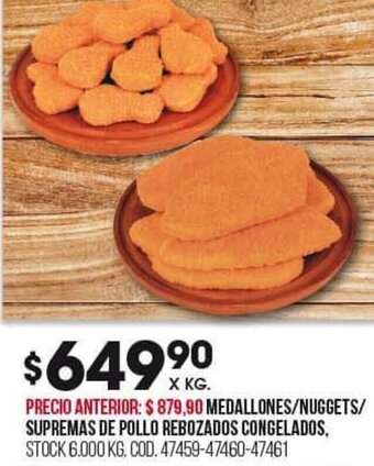 Coto Medallones/Nuggets/Supremas de Pollo Rebozados Congelados oferta