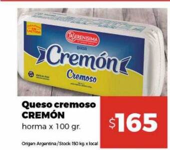 Disco Queso cremoso cremón horma oferta