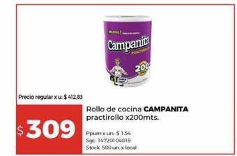 Disco Rollo de cocina campanita practirollo x200mts oferta