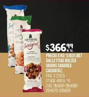 Coto Galletitas dulces varios sabores cachafaz oferta