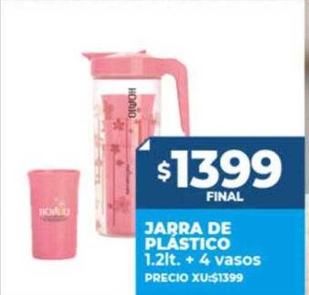 Supermayorista Vital Jarra de plástico 1.2lt. + 4 vasos oferta