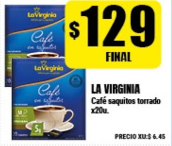 Supermayorista Vital La Virginia Café saquitos torrado x20u. oferta