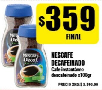 Supermayorista Vital Nescafe Decafeinado Cafe instantáneo descafeinado x100gr oferta