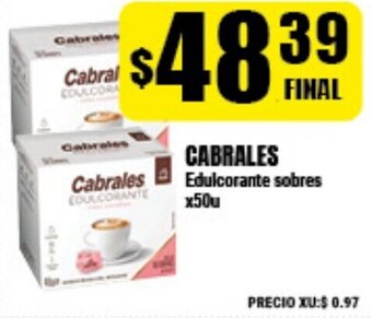 Supermayorista Vital Cabrales Edulcorante sobres x50u oferta