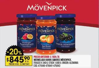 Coto Mermelada varios sabores mövenpick oferta