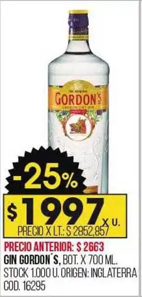 Coto Gin gordon's oferta