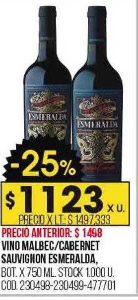 Coto Vino malbec cabernet sauvignon esmeralda oferta