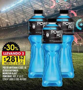 Coto Bebida isotónica mountain blast powerade oferta