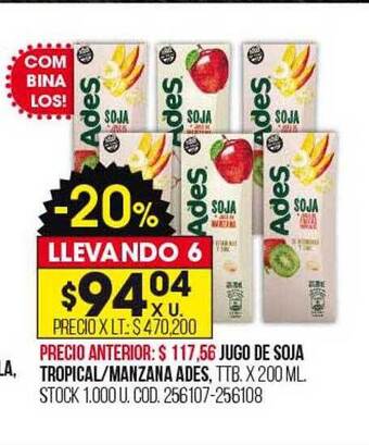 Coto Jugo de soja tropical manzana ades oferta