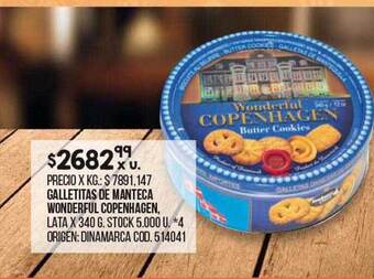 Coto Galletitas de manteca wonderful copenhagen oferta