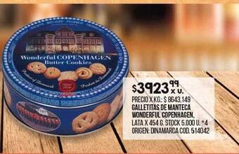 Coto Galletitas de manteca wonderful copenhagen oferta