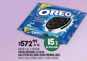 Coto Galletitas rellenas veggie original oreo oferta