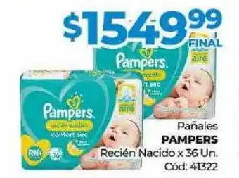Pañales pampers recién nacido