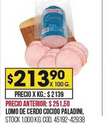 Coto Lomo de cerdo cocido paladini oferta