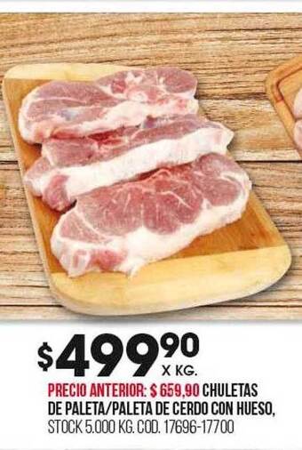 Coto Chuletas de paleta paleta de cerdo con hueso oferta