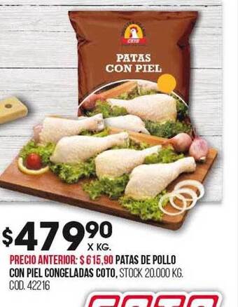 Coto Patas de pollo con piel congeladas coto oferta