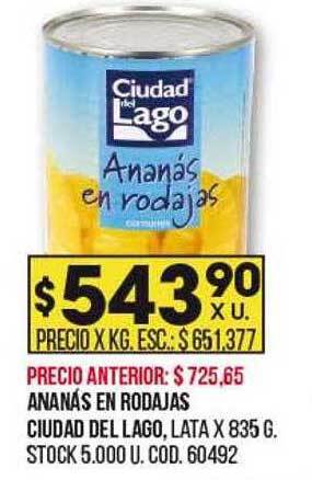Coto Ananás en rodajas ciudad del lago oferta