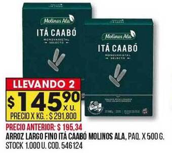 Coto Arroz largo fino itá caabó molinos ala oferta