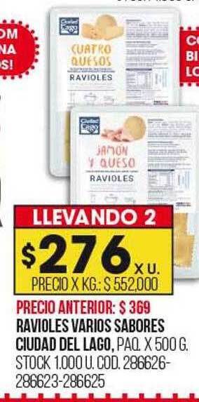 Coto Ravioles varios sabores ciudad del lago oferta