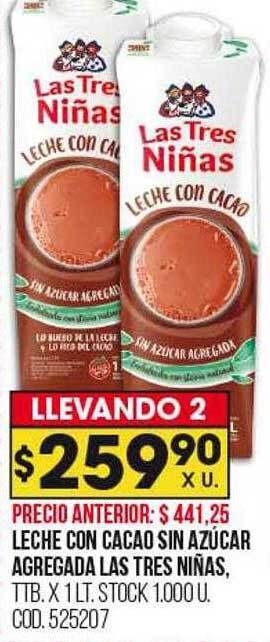 Coto Leche con cacao sin azúcar agregada las tres niñas oferta