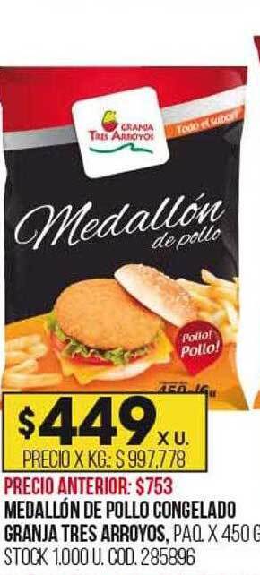 Coto Medallón de pollo congelado granja tres arroyos oferta