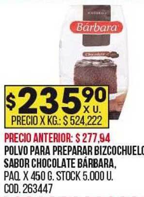 Coto Polvo para preparar bizcochuelo sabor chocolate bárbara oferta