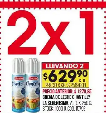 Crema de leche chantilly la serenisima